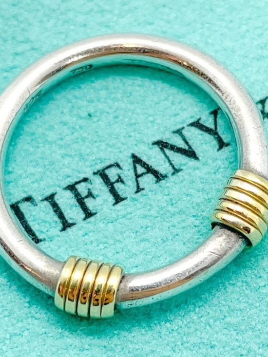 Tiffany & Co. Jewelry - Tiffany Silver with gold coils ring size 5.75